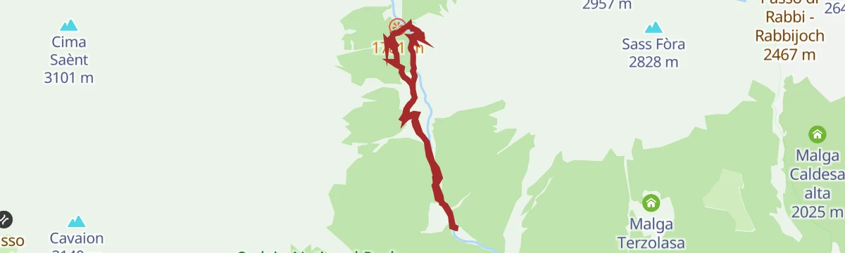 Route map: Saént Waterfall Tour (Giro delle Cascate del Saént)